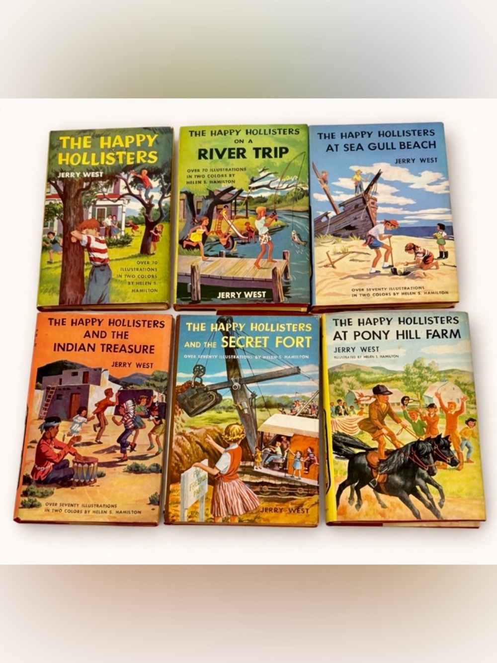 VTG The Happy Hollisters Book Set (6)-1950s Doubleday Hardcovers w/ Dust Jackets